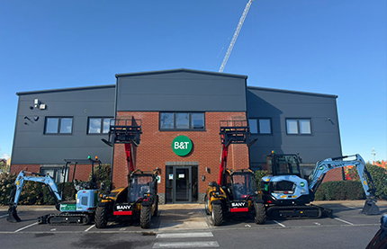 B&T Plant Hire Drives Sustainable Fleet Growth with Major All-Electric SANY UK Order.